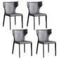 Contemporary Metal Dining Chair Armless Wingback Side Chair for Home Use Dark Gray 4 Piece Set Clearhalo 'Dining Chairs' 'Dining Tables & Seating' 'dining_chair' 'furn' 'furn_dining_chair' 'Furniture' 'furniture_dining_chair' 'Kitchen & Dining Furniture' 4891135
