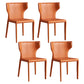 Contemporary Metal Dining Chair Armless Wingback Side Chair for Home Use Orange 4 Piece Set Clearhalo 'Dining Chairs' 'Dining Tables & Seating' 'dining_chair' 'furn' 'furn_dining_chair' 'Furniture' 'furniture_dining_chair' 'Kitchen & Dining Furniture' 4891141