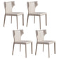 Contemporary Metal Dining Chair Armless Wingback Side Chair for Home Use Off-White 4 Piece Set Clearhalo 'Dining Chairs' 'Dining Tables & Seating' 'dining_chair' 'furn' 'furn_dining_chair' 'Furniture' 'furniture_dining_chair' 'Kitchen & Dining Furniture' 4891147