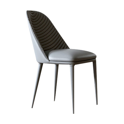 Modern Chairs Dining Armless Chairs for Kitchen with Metal Legs Dark Gray 1 Piece Clearhalo 'Dining Chairs' 'Dining Tables & Seating' 'dining_chair' 'furn' 'furn_dining_chair' 'Furniture' 'furniture_dining_chair' 'Kitchen & Dining Furniture' 4891164