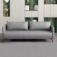 Standard Square Arm Leather Stain Resistant Sofa Couch with Pillows 45"L x 28"W x 25"H Grey Clearhalo 'furn' 'furn_sofas' 'Furniture' 'furniture_sofas' 'Living Room Furniture' 'Sofa' 'sofas' 4895677