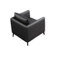 Standard Square Arm Leather Stain Resistant Sofa Couch with Pillows 26"L x 28"W x 25"H Black Latex Clearhalo 'furn' 'furn_sofas' 'Furniture' 'furniture_sofas' 'Living Room Furniture' 'Sofa' 'sofas' 4895681