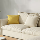 Contemporary Living Room Square Arm Sofa Beige Pillow Back Settee Clearhalo 'furn' 'furn_sofas' 'Furniture' 'furniture_sofas' 'Living Room Furniture' 'Sofa' 'sofas' 4895703