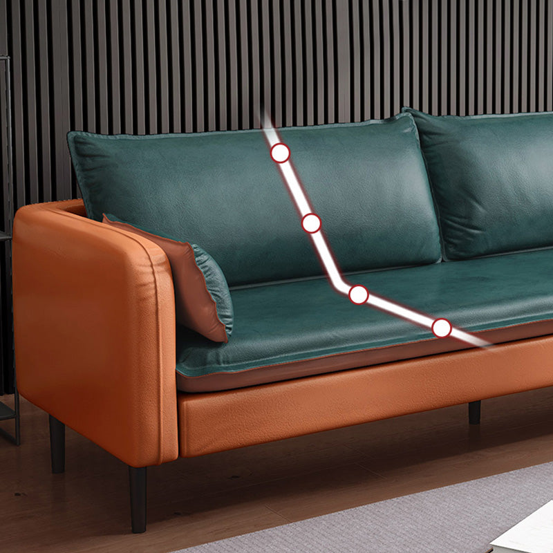 Contemporary Standard Sofa Couch Square Arm Sofa Set with Pillows Clearhalo 'Furniture' 'furniture_sofas' 'Living Room Furniture' 'Sofa' 'sofas' 4895725