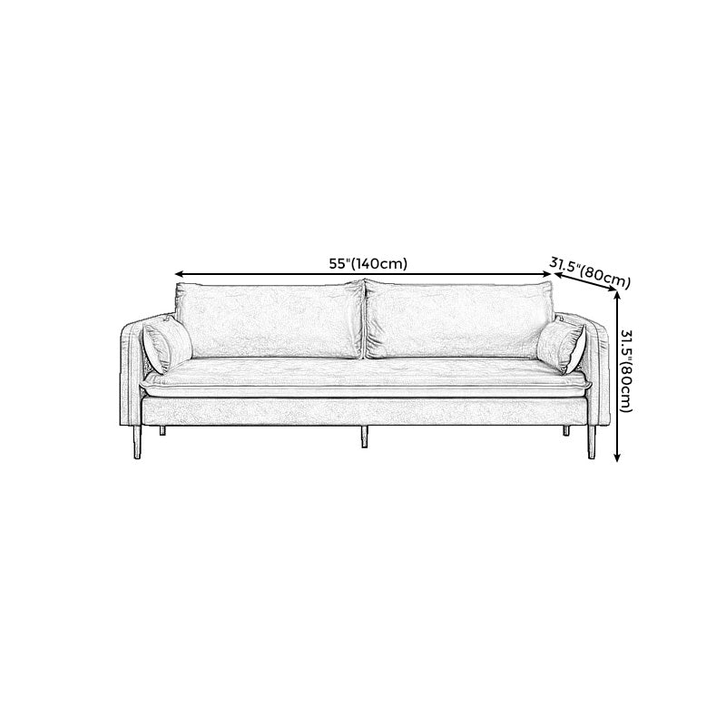 Contemporary Standard Sofa Couch Square Arm Sofa Set with Pillows Clearhalo 'Furniture' 'furniture_sofas' 'Living Room Furniture' 'Sofa' 'sofas' 4895732