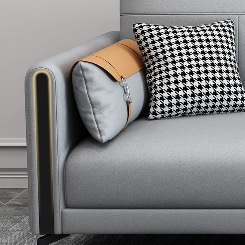 Stain Resistant Stationary Faux Leather Recessed Arm Standard Sofa Clearhalo 'furn' 'furn_sofas' 'Furniture' 'furniture_sofas' 'Living Room Furniture' 'Sofa' 'sofas' 4895744