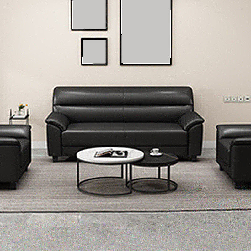 Standard Tight Back Sofa Set Faux Leather Pillow Top Arm Sofa Couch Clearhalo 'Furniture' 'furniture_sofas' 'Living Room Furniture' 'Sofa' 'sofas' 4895752