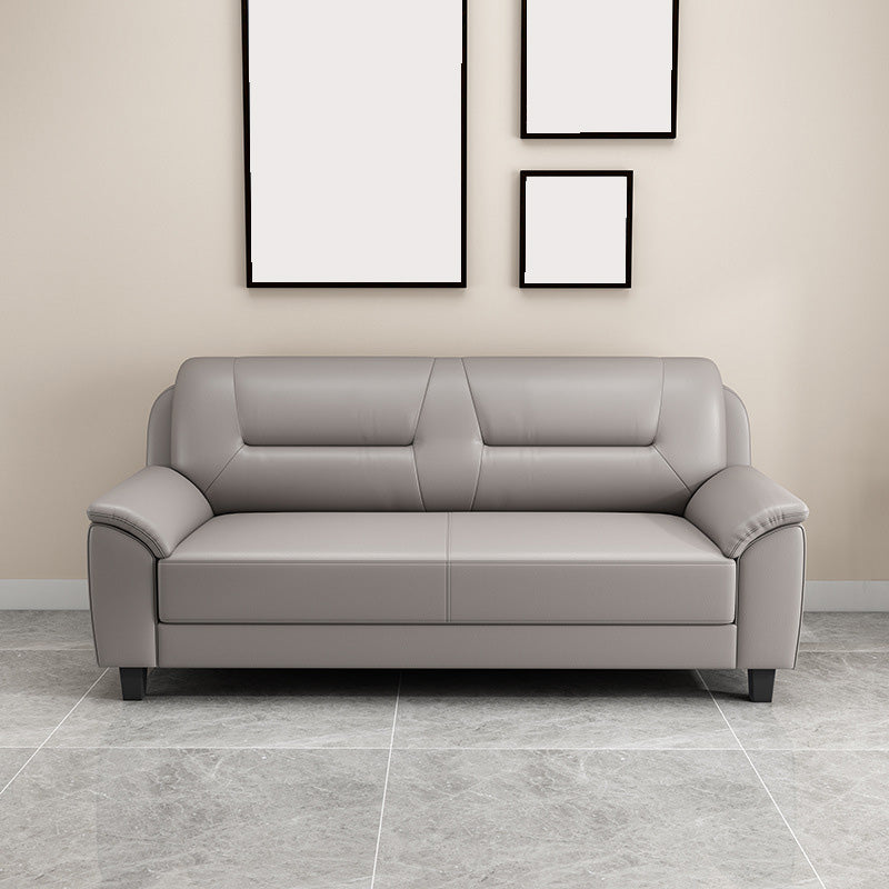 Standard Tight Back Sofa Set Faux Leather Pillow Top Arm Sofa Couch Light Gray Clearhalo 'Furniture' 'furniture_sofas' 'Living Room Furniture' 'Sofa' 'sofas' 4895761