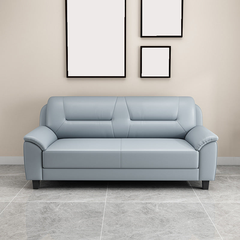 Standard Tight Back Sofa Set Faux Leather Pillow Top Arm Sofa Couch Sky Blue Clearhalo 'Furniture' 'furniture_sofas' 'Living Room Furniture' 'Sofa' 'sofas' 4895764