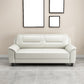 Standard Tight Back Sofa Set Faux Leather Pillow Top Arm Sofa Couch Off-White Clearhalo 'Furniture' 'furniture_sofas' 'Living Room Furniture' 'Sofa' 'sofas' 4895765
