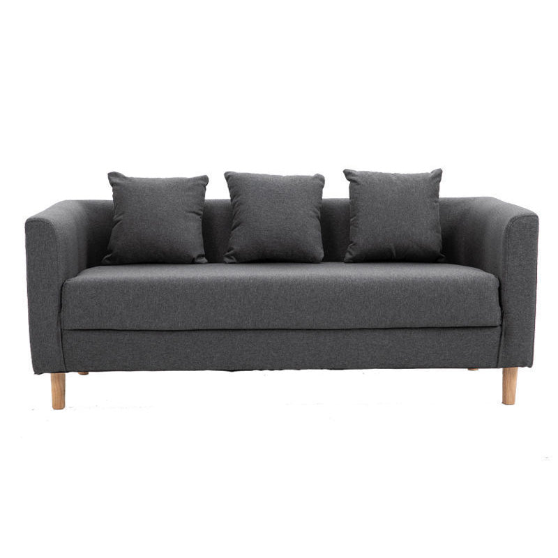 Linen Standard Square Arm Sofa Couch Contemporary Tight Back Sofa Set Dark Gray Sponge Clearhalo 'Furniture' 'furniture_sofas' 'Living Room Furniture' 'Sofa' 'sofas' 4895770