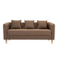Linen Standard Square Arm Sofa Couch Contemporary Tight Back Settee