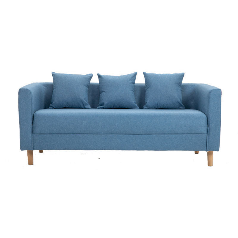 Linen Standard Square Arm Sofa Couch Contemporary Tight Back Settee