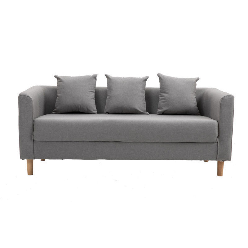 Linen Standard Square Arm Sofa Couch Contemporary Tight Back Sofa Set Light Gray Clearhalo 'Furniture' 'furniture_sofas' 'Living Room Furniture' 'Sofa' 'sofas' 4895778