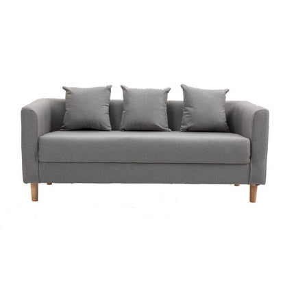 Linen Standard Square Arm Sofa Couch Contemporary Tight Back Settee