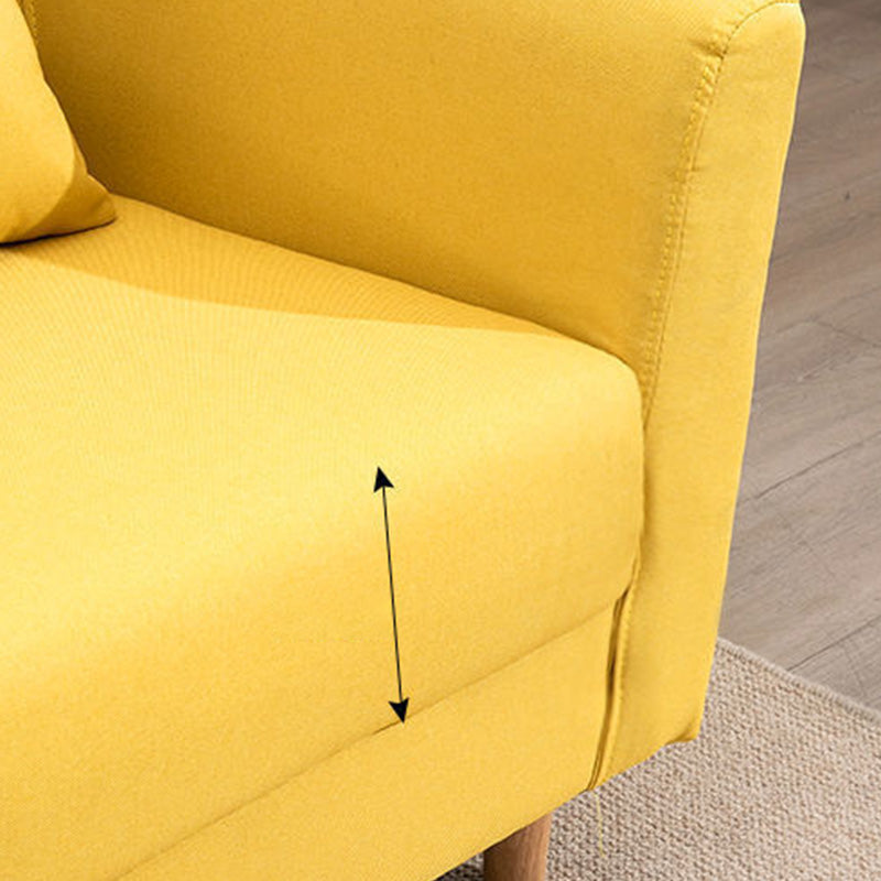 Linen Standard Square Arm Sofa Couch Contemporary Tight Back Settee