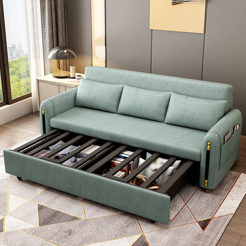 Contemporary Sofa Bed with Pillows and Storage for Apartment 35.43" Clearhalo 'furn' 'furn_sofas' 'Furniture' 'furniture_sofas' 'Living Room Furniture' 'Sofa' 'sofas' 4895785