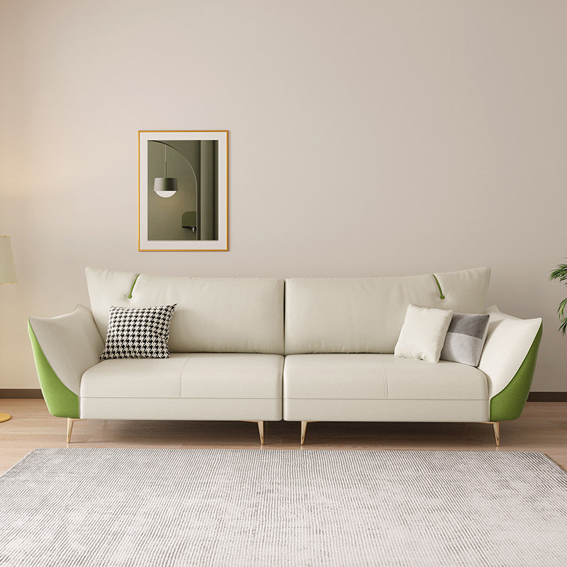 Scandinavian Beige Upholstery Sofa for Apartment and Living Room 102"L x 35.5"W x 35.5"H Memory Foam Clearhalo 'furn' 'furn_sofas' 'Furniture' 'furniture_sofas' 'Living Room Furniture' 'Sofa' 'sofas' 4895800