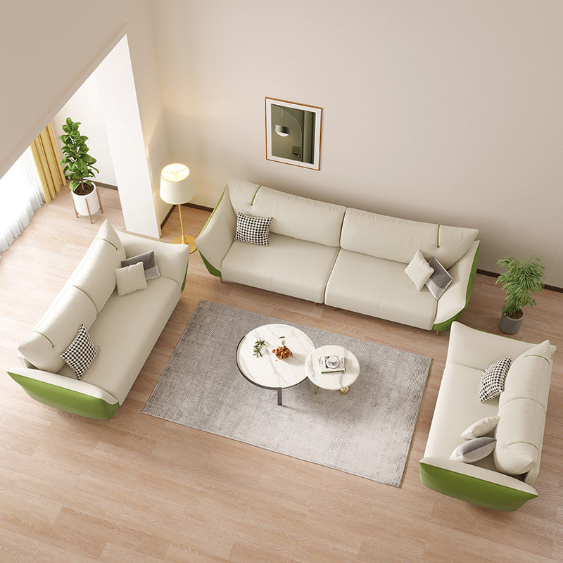 Scandinavian Beige Upholstery Sofa for Apartment and Living Room Clearhalo 'furn' 'furn_sofas' 'Furniture' 'furniture_sofas' 'Living Room Furniture' 'Sofa' 'sofas' 4895803