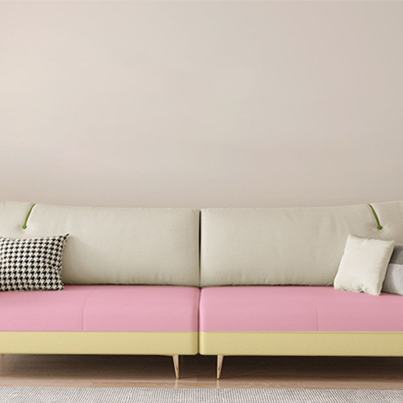 Scandinavian Beige Upholstery Sofa for Apartment and Living Room Clearhalo 'furn' 'furn_sofas' 'Furniture' 'furniture_sofas' 'Living Room Furniture' 'Sofa' 'sofas' 4895809