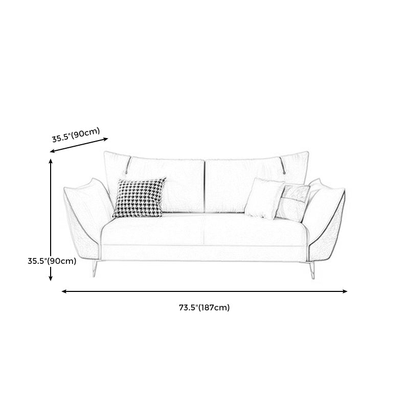 Scandinavian Beige Upholstery Sofa for Apartment and Living Room Clearhalo 'furn' 'furn_sofas' 'Furniture' 'furniture_sofas' 'Living Room Furniture' 'Sofa' 'sofas' 4895814