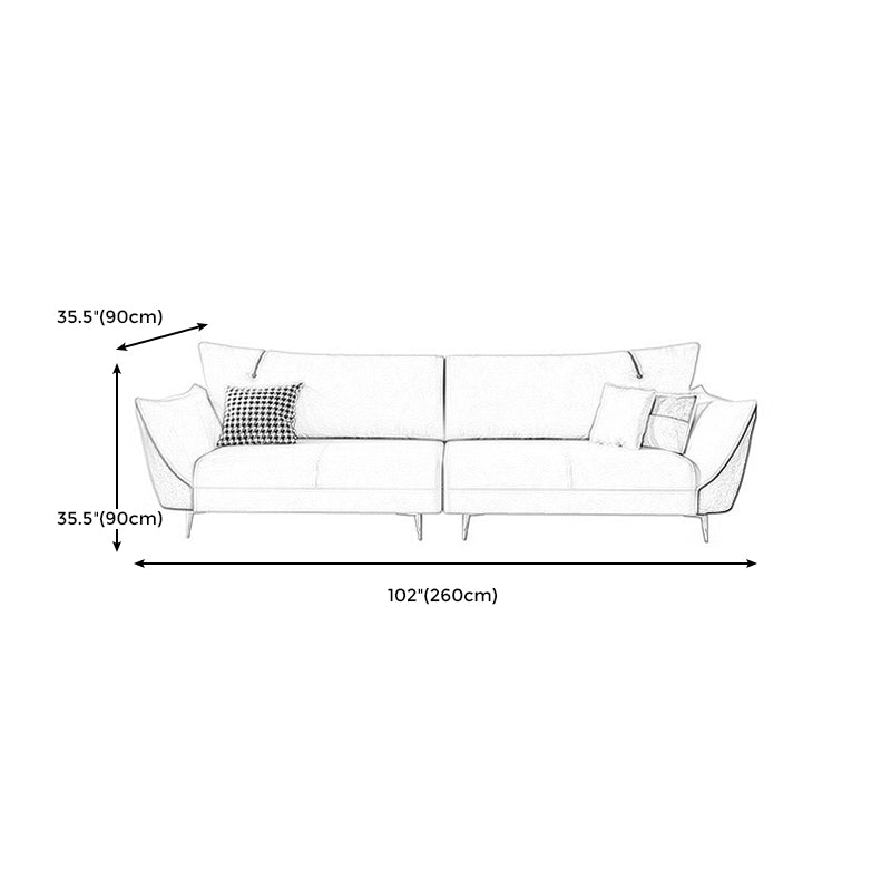 Scandinavian Beige Upholstery Sofa for Apartment and Living Room Clearhalo 'furn' 'furn_sofas' 'Furniture' 'furniture_sofas' 'Living Room Furniture' 'Sofa' 'sofas' 4895817