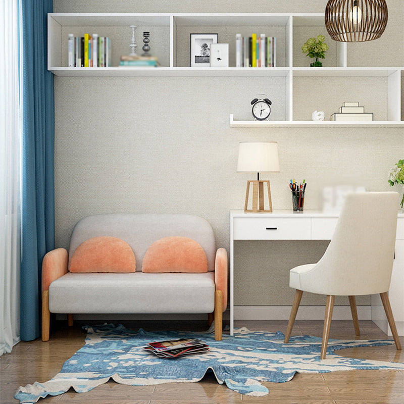 Scandinavian Loveseat with 2 Pillows and Square Arm for Apartment Clearhalo 'furn' 'furn_sofas' 'Furniture' 'furniture_sofas' 'Living Room Furniture' 'Sofa' 'sofas' 4895837