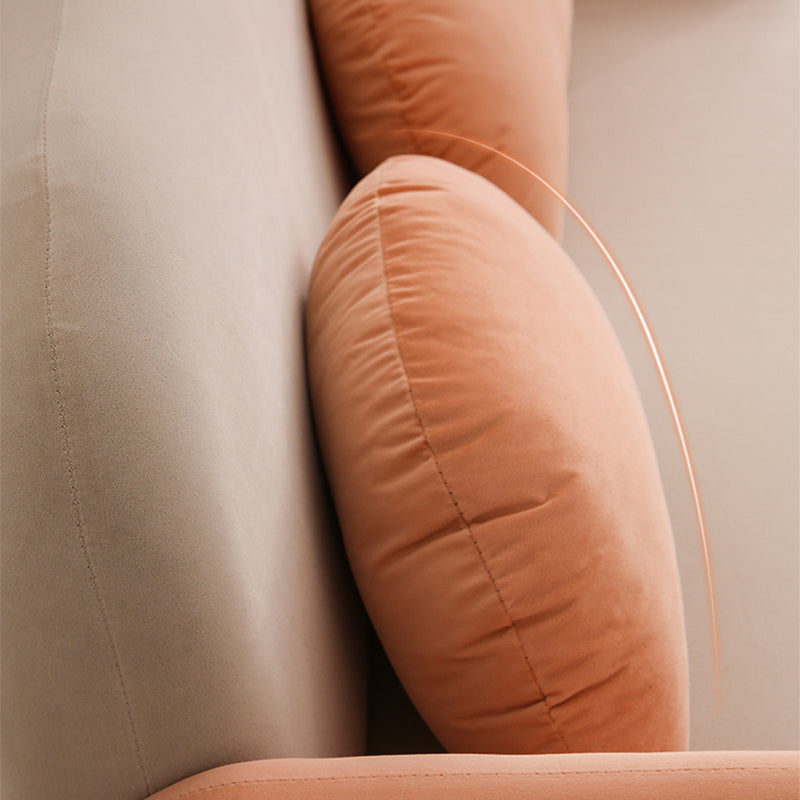 Scandinavian Loveseat with 2 Pillows and Square Arm for Apartment Clearhalo 'furn' 'furn_sofas' 'Furniture' 'furniture_sofas' 'Living Room Furniture' 'Sofa' 'sofas' 4895841