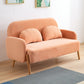 Scandinavian Loveseat with 2 Pillows and Square Arm for Apartment Pink Clearhalo 'furn' 'furn_sofas' 'Furniture' 'furniture_sofas' 'Living Room Furniture' 'Sofa' 'sofas' 4895850