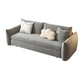 Scandinavian Pillow Back Sofa Bed with Square Arm for Apartment Grey Faux Leather Clearhalo 'furn' 'furn_sofas' 'Furniture' 'furniture_sofas' 'Living Room Furniture' 'Sofa' 'sofas' 4895860