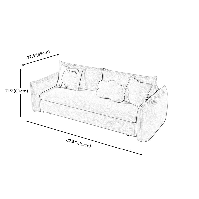Scandinavian Pillow Back Sofa Bed with Square Arm for Apartment Clearhalo 'furn' 'furn_sofas' 'Furniture' 'furniture_sofas' 'Living Room Furniture' 'Sofa' 'sofas' 4895866