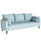 Scandinavian Sofa with 3 Pillows and Pillow Top Arm for Three People Mint Green Clearhalo 'Furniture' 'furniture_sofas' 'Living Room Furniture' 'Sofa' 'sofas' 4895884