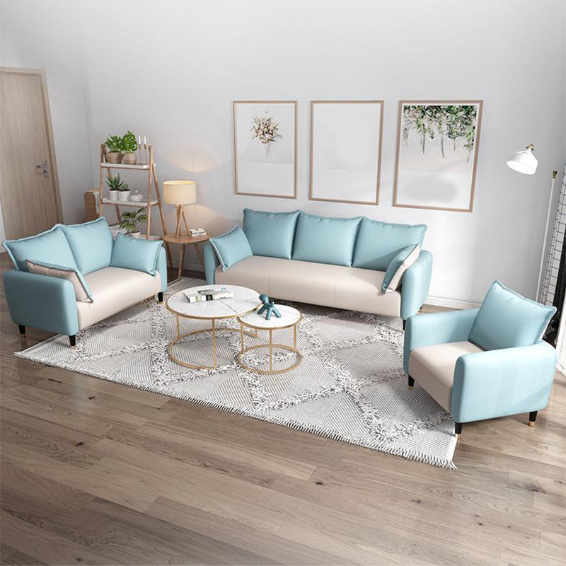 Scandinavian Sofa with 3 Pillows and Pillow Top Arm for Three People Clearhalo 'Furniture' 'furniture_sofas' 'Living Room Furniture' 'Sofa' 'sofas' 4895887