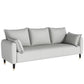 Scandinavian Sofa with 3 Pillows and Pillow Top Arm for Three People Light Gray Clearhalo 'Furniture' 'furniture_sofas' 'Living Room Furniture' 'Sofa' 'sofas' 4895890