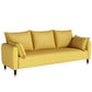 Scandinavian Sofa with 3 Pillows and Pillow Top Arm for Three People Yellow Clearhalo 'Furniture' 'furniture_sofas' 'Living Room Furniture' 'Sofa' 'sofas' 4895893