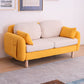 Scandinavian Loveseat with Two Pillow Back and Storage for Apartment Yellow White Clearhalo 'Furniture' 'furniture_sofas' 'Living Room Furniture' 'Sofa' 'sofas' 4895915