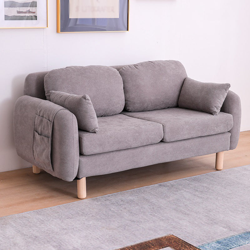 Scandinavian Loveseat with Two Pillow Back and Storage for Apartment Light Gray Clearhalo 'Furniture' 'furniture_sofas' 'Living Room Furniture' 'Sofa' 'sofas' 4895921