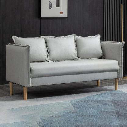 Contemporary Three Pillow Back Sofa with Tuxedo Arm for Apartment Grey Clearhalo 'furn' 'furn_sofas' 'Furniture' 'furniture_sofas' 'Living Room Furniture' 'Sofa' 'sofas' 4895962