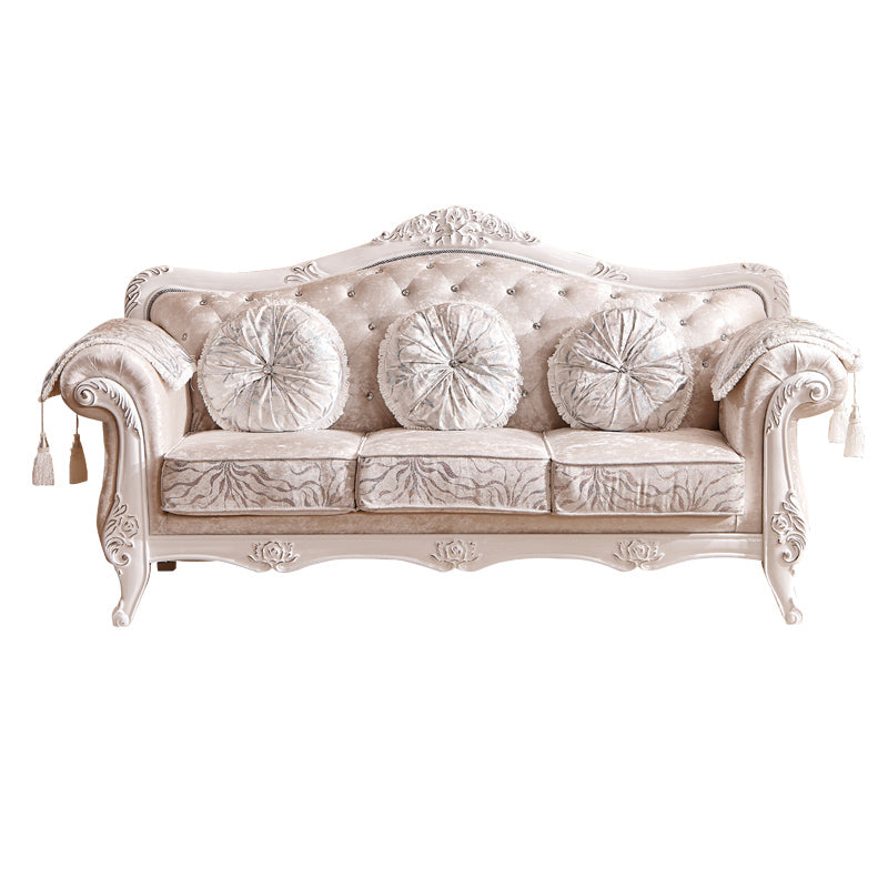 Contemporary Standard Rolled Arm Velvet Sofa Couch for Three People Clearhalo 'furn' 'furn_sofas' 'Furniture' 'furniture_sofas' 'Living Room Furniture' 'Sofa' 'sofas' 4895978