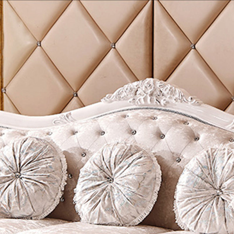 Contemporary Standard Rolled Arm Velvet Sofa Couch for Three People Clearhalo 'furn' 'furn_sofas' 'Furniture' 'furniture_sofas' 'Living Room Furniture' 'Sofa' 'sofas' 4895981