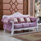 Contemporary Standard Rolled Arm Velvet Sofa Couch for Three People White-Purple Clearhalo 'furn' 'furn_sofas' 'Furniture' 'furniture_sofas' 'Living Room Furniture' 'Sofa' 'sofas' 4895987