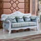 Contemporary Standard Rolled Arm Velvet Sofa Couch for Three People Light Blue-White Clearhalo 'furn' 'furn_sofas' 'Furniture' 'furniture_sofas' 'Living Room Furniture' 'Sofa' 'sofas' 4895990