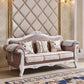 Contemporary Standard Rolled Arm Velvet Sofa Couch for Three People White-Brown Clearhalo 'furn' 'furn_sofas' 'Furniture' 'furniture_sofas' 'Living Room Furniture' 'Sofa' 'sofas' 4895991