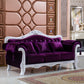 Contemporary Standard Rolled Arm Velvet Sofa Couch for Three People Purple White Clearhalo 'furn' 'furn_sofas' 'Furniture' 'furniture_sofas' 'Living Room Furniture' 'Sofa' 'sofas' 4895993
