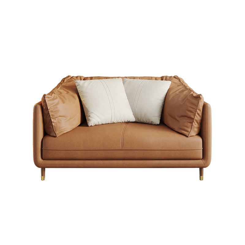 Contemporary Loose Back Standard Pillow Top Arm Faux Leather Seating 45"L x 39"W x 37"H Clearhalo 'furn' 'furn_sofas' 'Furniture' 'furniture_sofas' 'Living Room Furniture' 'Sofa' 'sofas' 4896000