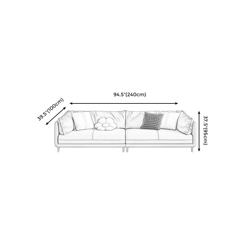 Contemporary Loose Back Standard Pillow Top Arm Faux Leather Seating Clearhalo 'furn' 'furn_sofas' 'Furniture' 'furniture_sofas' 'Living Room Furniture' 'Sofa' 'sofas' 4896007