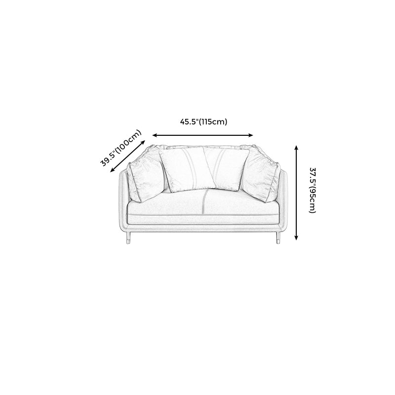 Contemporary Loose Back Standard Pillow Top Arm Faux Leather Seating Clearhalo 'furn' 'furn_sofas' 'Furniture' 'furniture_sofas' 'Living Room Furniture' 'Sofa' 'sofas' 4896008