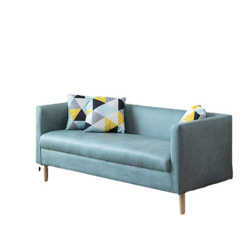 Faux Leather Tight Back Sofa with Tuxedo Arm for Living Room 51"L x 24"W x 24"H Green Clearhalo 'furn' 'furn_sofas' 'Furniture' 'furniture_sofas' 'Living Room Furniture' 'Sofa' 'sofas' 4896016