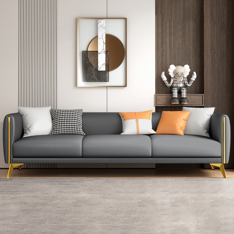 Contemporary Tight Back 4-seater Sofa with Hair Pin Legs for Apartment Grey Clearhalo 'furn' 'furn_sofas' 'Furniture' 'furniture_sofas' 'Living Room Furniture' 'Sofa' 'sofas' 4896032