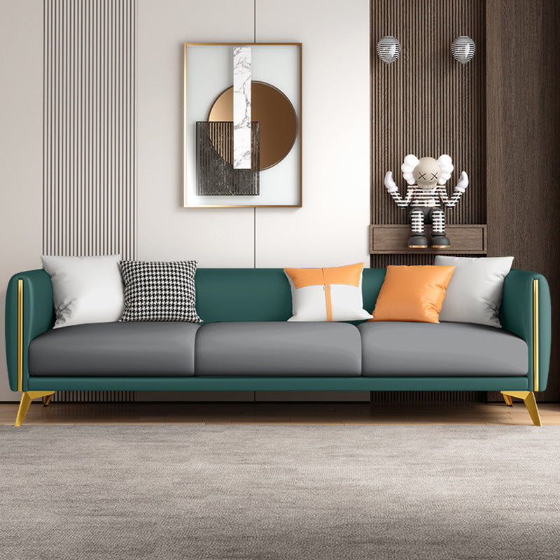 Contemporary Tight Back 4-seater Sofa with Hair Pin Legs for Apartment Dark Green Clearhalo 'furn' 'furn_sofas' 'Furniture' 'furniture_sofas' 'Living Room Furniture' 'Sofa' 'sofas' 4896033